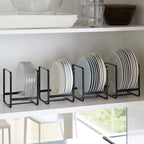 4-Pack Stainless Steel Cabinet Plate Organizer Dish Rack Set Space-Saving Bowl Holder Dish Drying Rack for Kitchen Counter Cabinet Storage