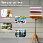 Classic Striped Bath Towel Set – 9 or 15 Piece No-Hair-Loss Super Absorbent Two-Color Towel Bundle | Large Bath Towels, Face Towels & Hand Towels for Bathroom & Beach