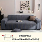 Striped Sofa Cover Washable Stretchy Slip-Resistant Zigzag Textured Couch Slipcover – Fits 1 to 4 Seaters, Scratch Protection, Classic Durable Design for Living Room Furniture