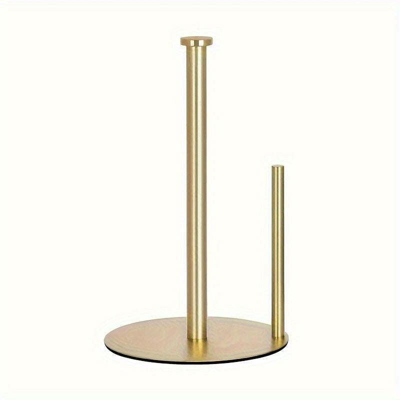 Stainless Steel Paper Towel Holder with Weighted Base – Heavy Duty Countertop Organizer Space Saving Modern Kitchen Essential – Black Silver Gold