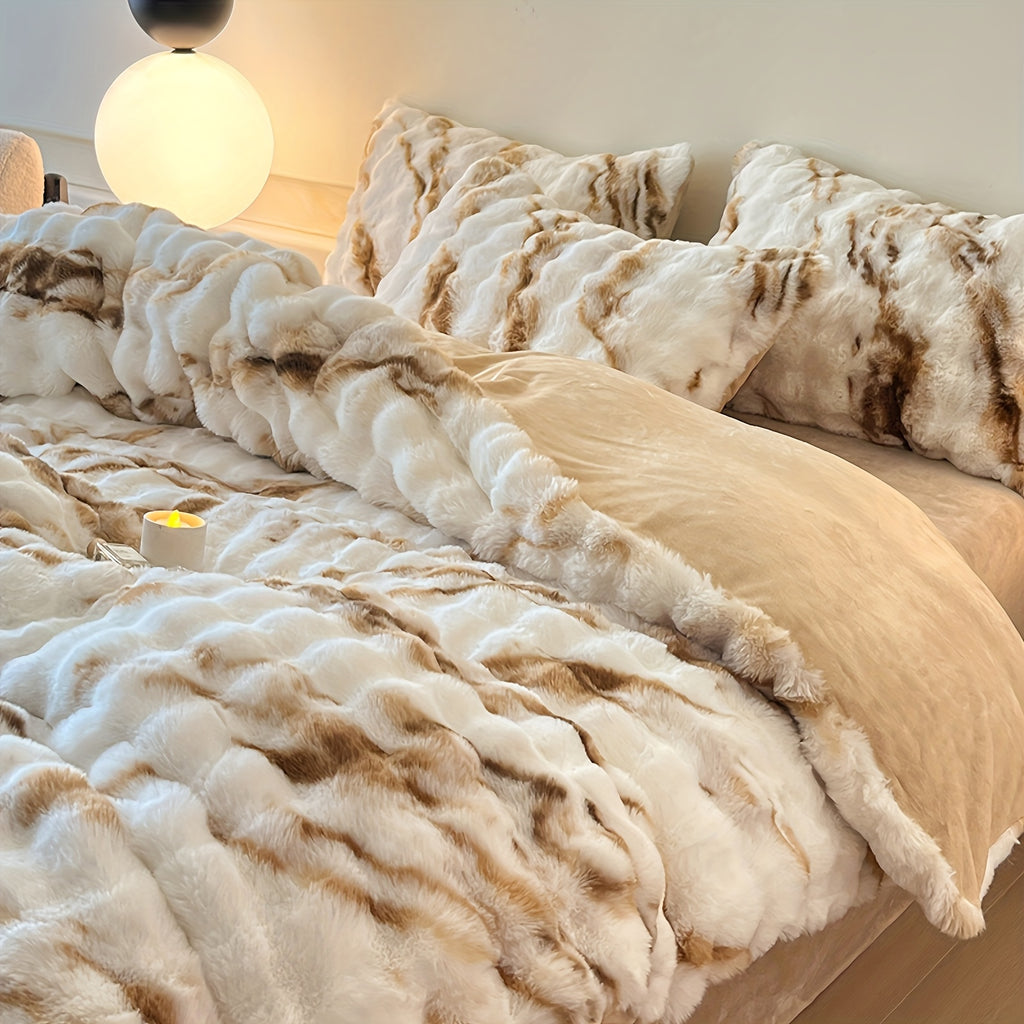 Faux Rabbit Fur Throw Blanket – Double Layer, Thick & Warm, Fluffy Luxury Blanket in Gradient Colors | 3 Sizes: 40x60, 60x80 & 90x108 Inch | Cozy for Sofa, Bedroom & Living Room | Perfect Winter Gift