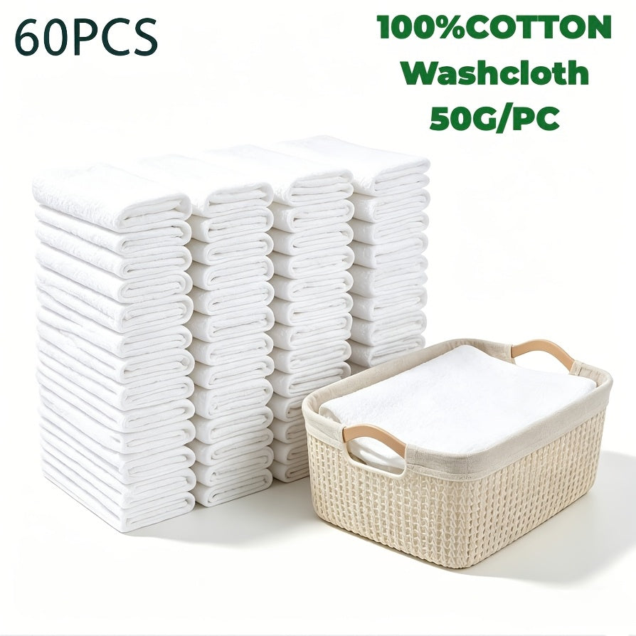 Washcloths Set 100% Cotton Flannel – Soft Highly Absorbent Face Cloths & Fingertip Towels – 12, 24 or 60 Pack for Bathroom, Facial Care, Gym & Spa