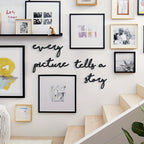 Metal Wall Art "Every Picture Tells a Story" – Contemporary Vertical Rectangular Minimalist Panel, Elegant Wall-Mounted Home Decor, Anniversary & Housewarming Gift