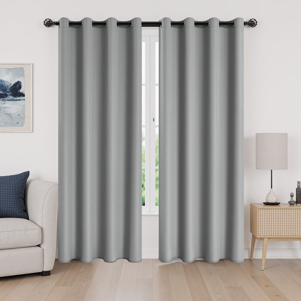 Thermal Insulated Blackout Curtains 2 Panels – 100% Room Darkening Soft Thick Drapes for Bedroom Living Room Office, Modern Window Curtains Easy Care, 3 Sizes 52x63 52x84 52x95 Inches