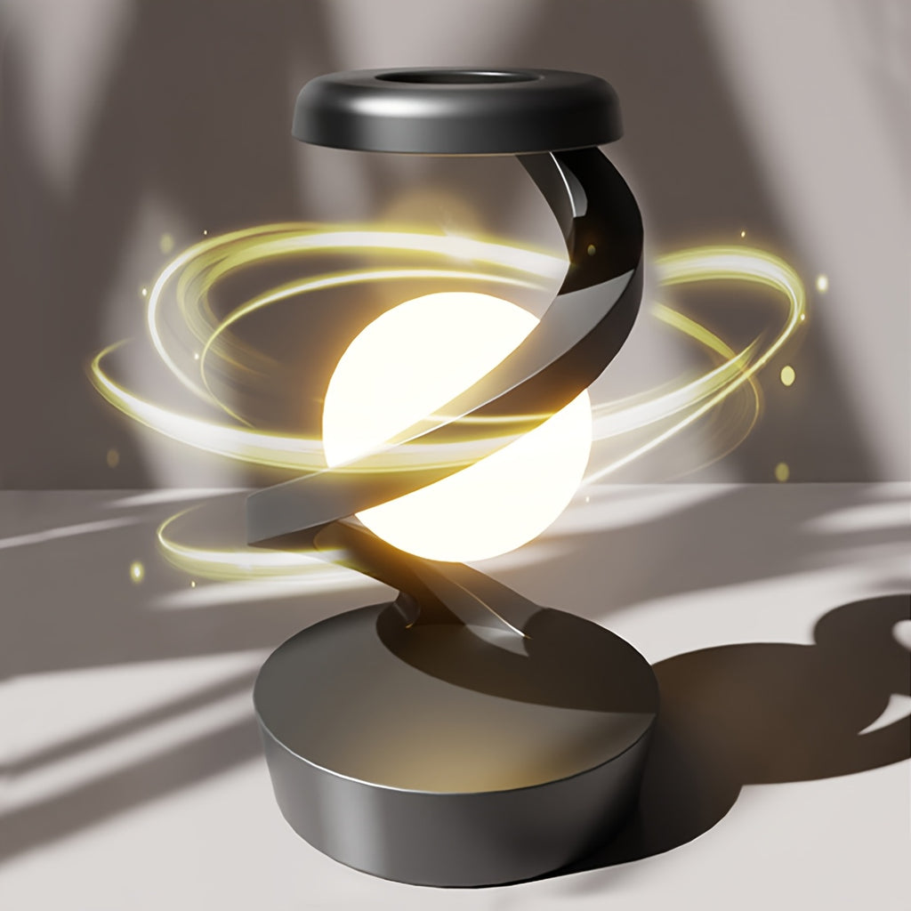 Floating Rotating Lamp with Wireless Charging, Color-Changing LED Table Lamp, Bedside Nightstand Lamp with Atmosphere Night Light – Home & Party Decor