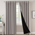 Blackout Curtains 2 Panels 100% Room Darkening 96 Inch Long – Triple Weave Thermal Insulated Back Tab & Rod Pocket Window Drapes for Bedroom & Living Room