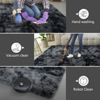 Tie-Dye Fluffy Area Rug – Ultra-Soft Thickened Plush Indoor Mat for Living Room, Bedroom & Office, 9 Colors 6 Sizes, Boho Machine-Woven Floor Carpet