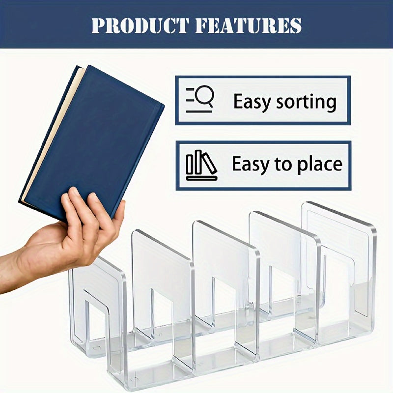 Transparent Plastic Partition Board Closet Organizer Set 4pc – Wardrobe Classification Divider for Bags Books Clothes Bedroom Dormitory Home