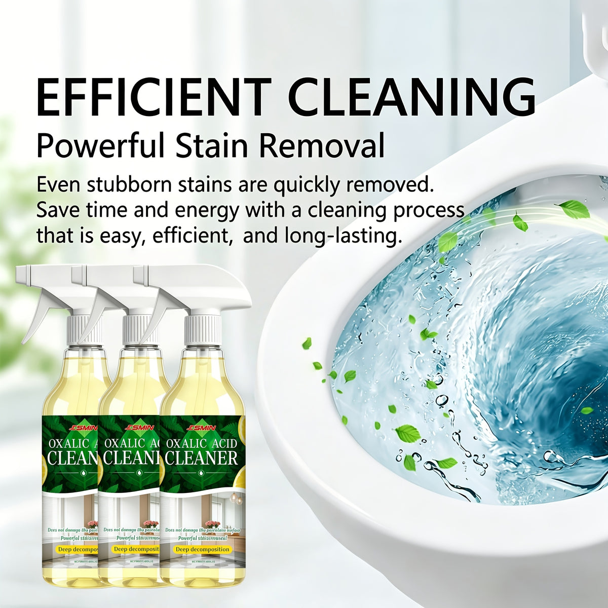Oxalic Acid Cleaning Spray – Powerful Stain & Urine Remover for Toilets, Bathrooms, Shower Rooms & Floors