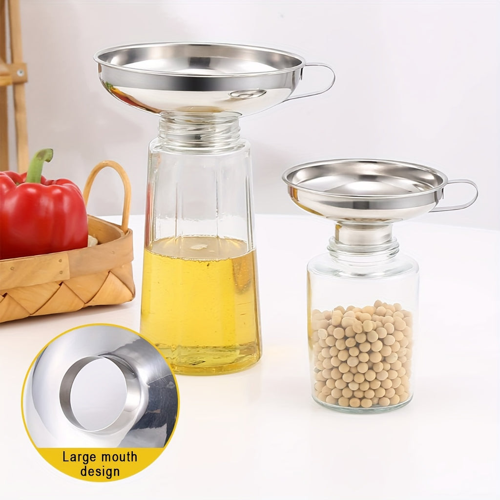 Stainless Steel Mason Jar Funnels Set of 2 - Wide Mouth & Regular Mouth, for Canning Preserving Cooking, Fits All Glass Jars | Nuvia Haven