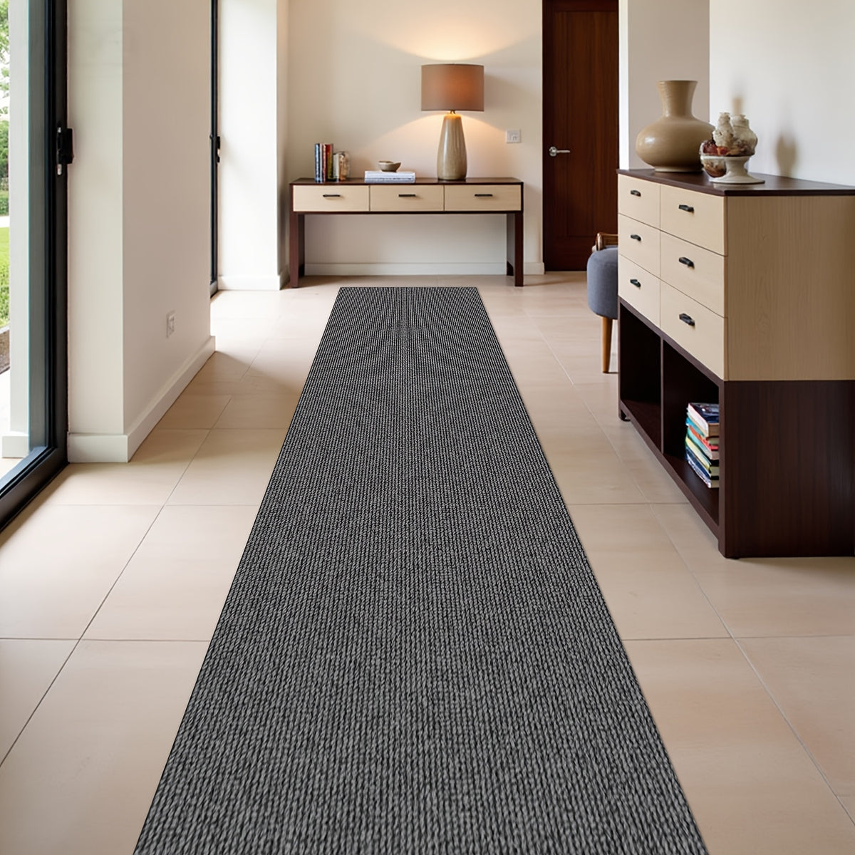 Non-Slip Long Runner Rug – 23.22" Wide, 4mm Thick Hallway Runner for Kitchen, Bathroom, Stairs & Entryway (Multiple Lengths & Colors)