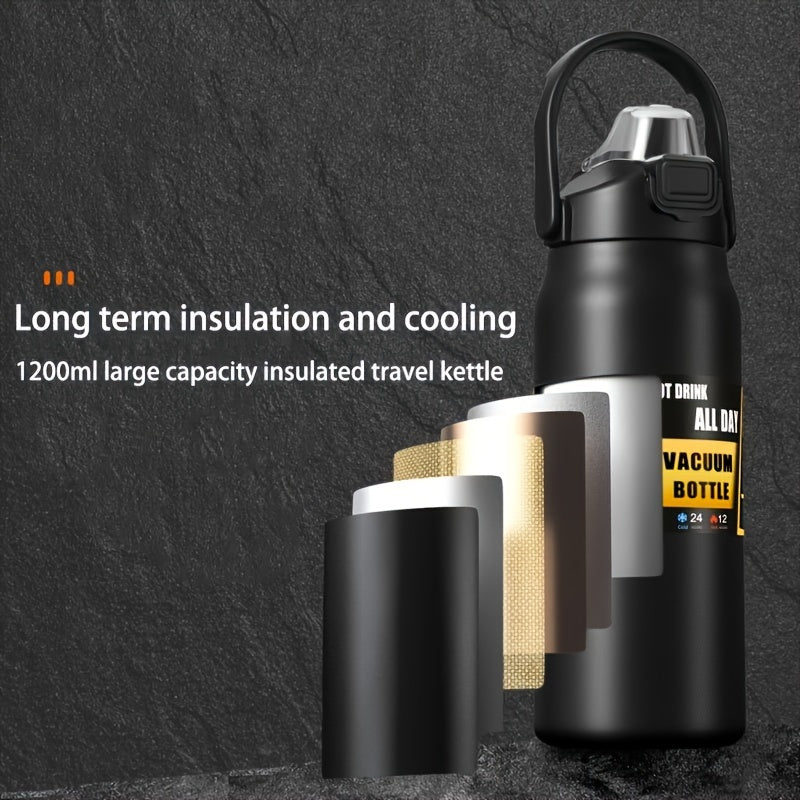 Large Capacity Vacuum Insulated Tumbler 1200ml/1500ml Stainless Steel - Leakproof Travel Mug Keeps Hot & Cold, for Travel Fitness Camping - Holiday Christmas Gift, 9 Colors