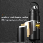Large Capacity Vacuum Insulated Tumbler 1200ml/1500ml Stainless Steel - Leakproof Travel Mug Keeps Hot & Cold, for Travel Fitness Camping - Holiday Christmas Gift, 9 Colors