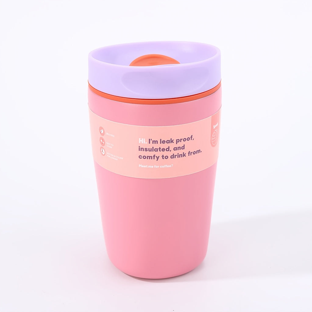 Vacuum Insulated Coffee Travel Cup 350ml 11.83oz - 304 Stainless Steel Double-Wall Flask with Push Lid & Direct Drinking Spout for Office, Travel & Outdoor, 4 Colors