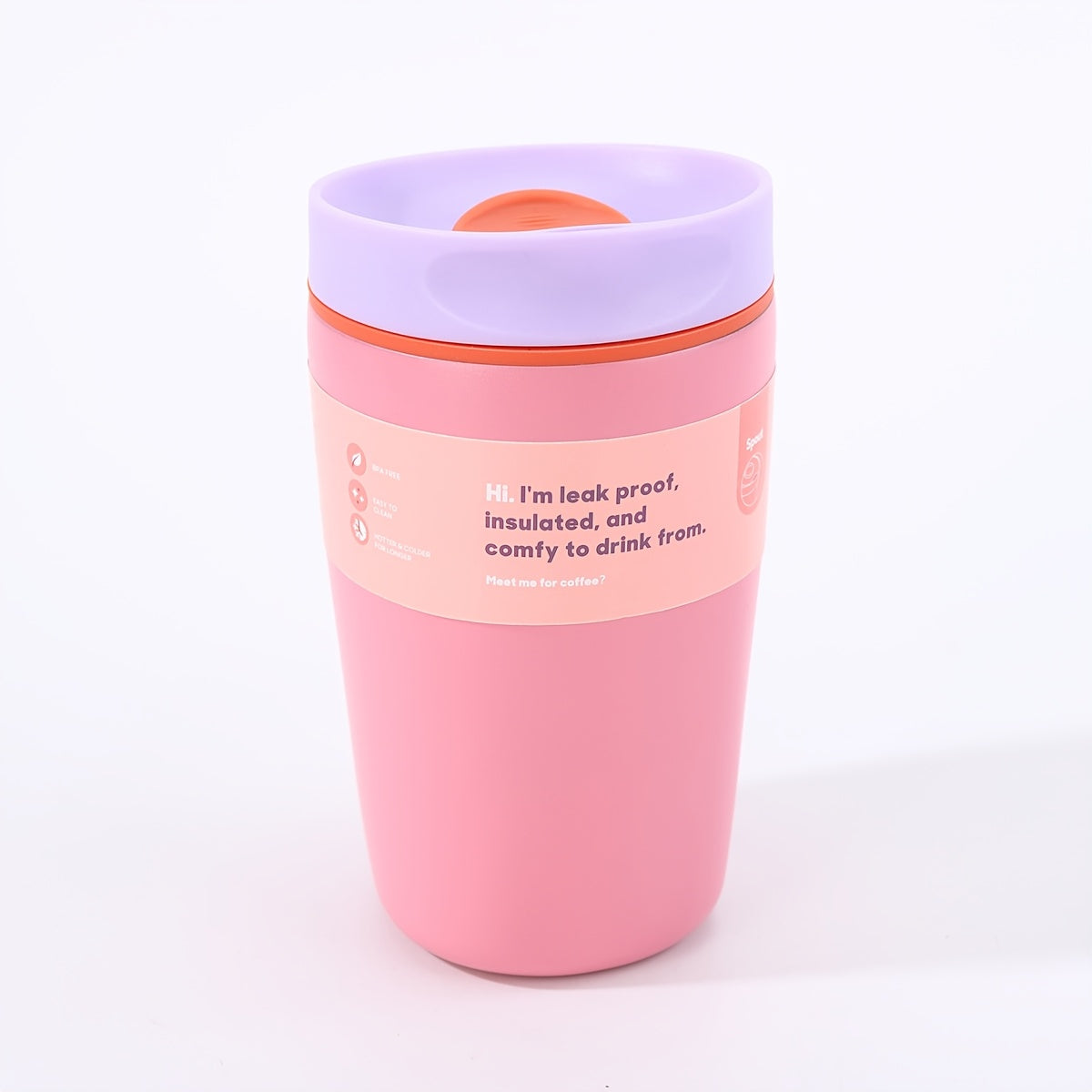 Vacuum Insulated Coffee Travel Cup 350ml 11.83oz - 304 Stainless Steel Double-Wall Flask with Push Lid & Direct Drinking Spout for Office, Travel & Outdoor, 4 Colors