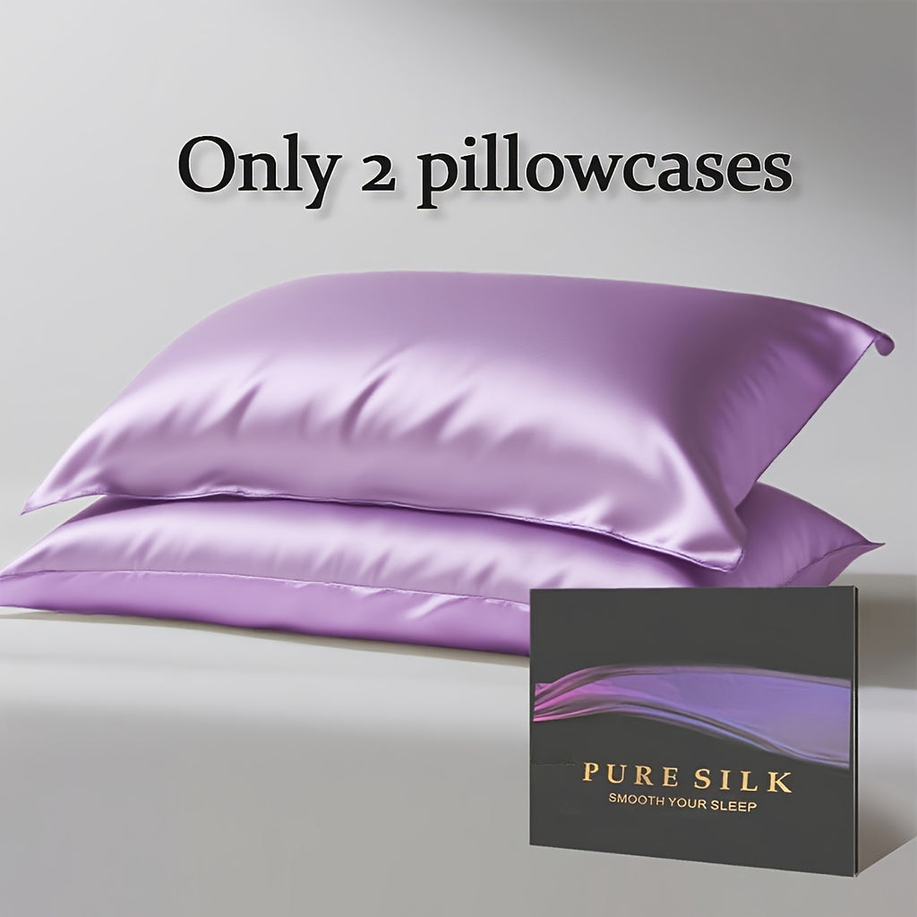 100% Mulberry Silk Pillowcase – Premium Silk Pillow Cover for Hair & Skin Care, Soft Smooth Cooling Breathable with Hidden Zipper, Luxury Sleep Bedding Standard Queen King Size