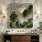 Metal Framed Rounded Rectangle Wall Mirror for Bathroom – Over Sink, Horizontal or Vertical Hanging, Modern Farmhouse Decor, Matte Black, Gold & Silver, Multiple Sizes 16x20 to 36x48 In