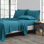 Bamboo Blend Cooling Sheet Set 6-Piece 2000 Thread Count Satin | Deep Pocket 16" Hypoallergenic Breathable Bed Sheets, Twin Full Queen King Cal King, 20 Colors