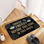 Check Ya Energy Doormat Quick Dry Anti-Slip Funny Welcome Mat for Entryway Indoor Bedroom Rug 2 Sizes