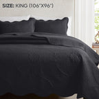 Luxury Quilted Bedspread Set 3 Piece Floral Coverlet with Pillow Shams Breathable Lightweight All Season - Twin Queen King California King 16 Colors