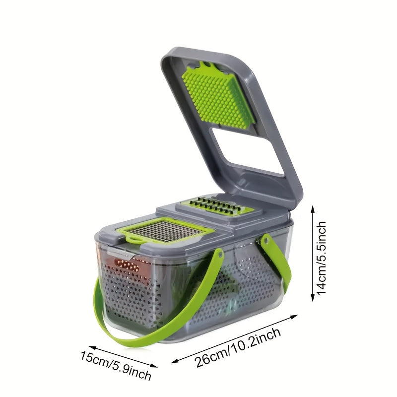 Vegetable Chopper with 8 Blades - Multifunctional Food Slicer Dicer Cutter, Onion Chopper Set with Container, 22pcs Kitchen Prep Tool
