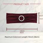 Elastic Chair Bands with Buckles 100pcs - Universal Chair Ties for Wedding Banquet and Party Chair Decoration