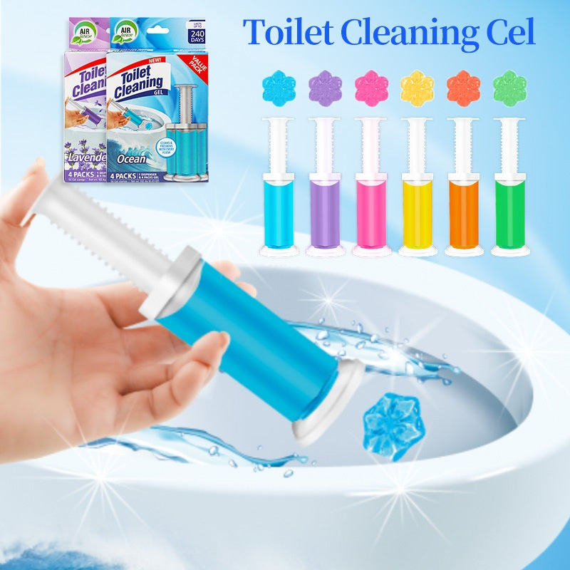 Toilet Bowl Gel Stamps 4 or 8 Pack 56–112 Count with Dispenser – 6 Fragrances Bathroom Cleaning Gel Stamp Prevents Limescale & Toilet Ring Fresh Flower Scent Air Freshener