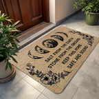 Halloween Witch Doormat Non-Slip Polyester Indoor Outdoor Floor Mat - Spooky Funny Witch Print for Front Door Entryway Porch, Halloween Home Decoration & Gift Idea