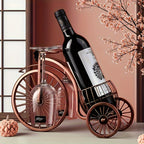 Vintage Bicycle Wine Rack Holder with Glass Storage – Iron Tabletop Wine Bottle Stand for Home Decor Parties & Gifts