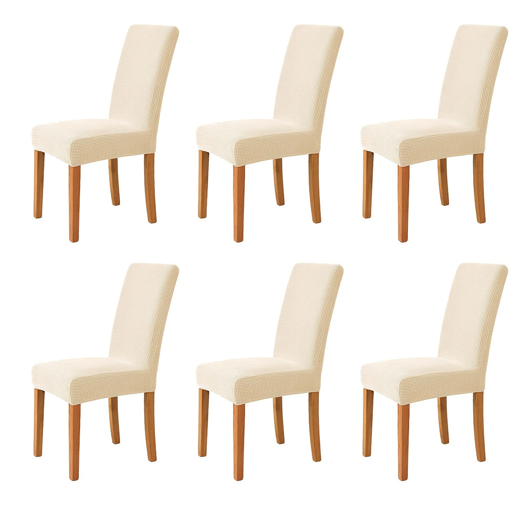 Stretch Dining Chair Seat Covers – Removable & Washable Slipcovers | Set of 6
