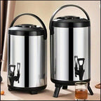 Stainless Steel Insulated Beverage Dispenser with Spigot – Food-Grade 304 Hot & Cold Drink Bucket for Tea, Coffee, Juice & Water, Party Serving Container (6L or 2.11gal)