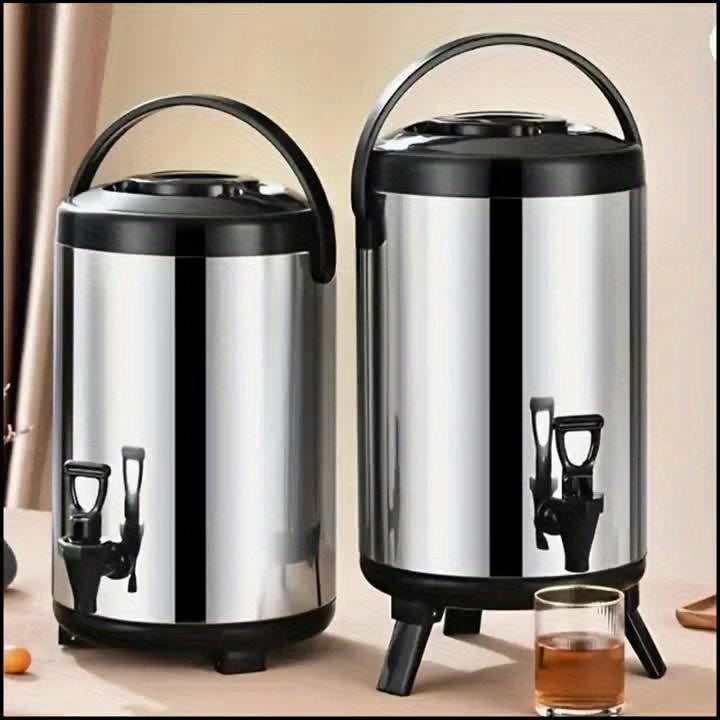 Stainless Steel Insulated Beverage Dispenser with Spigot – Food-Grade 304 Hot & Cold Drink Bucket for Tea, Coffee, Juice & Water, Party Serving Container (6L or 2.11gal)