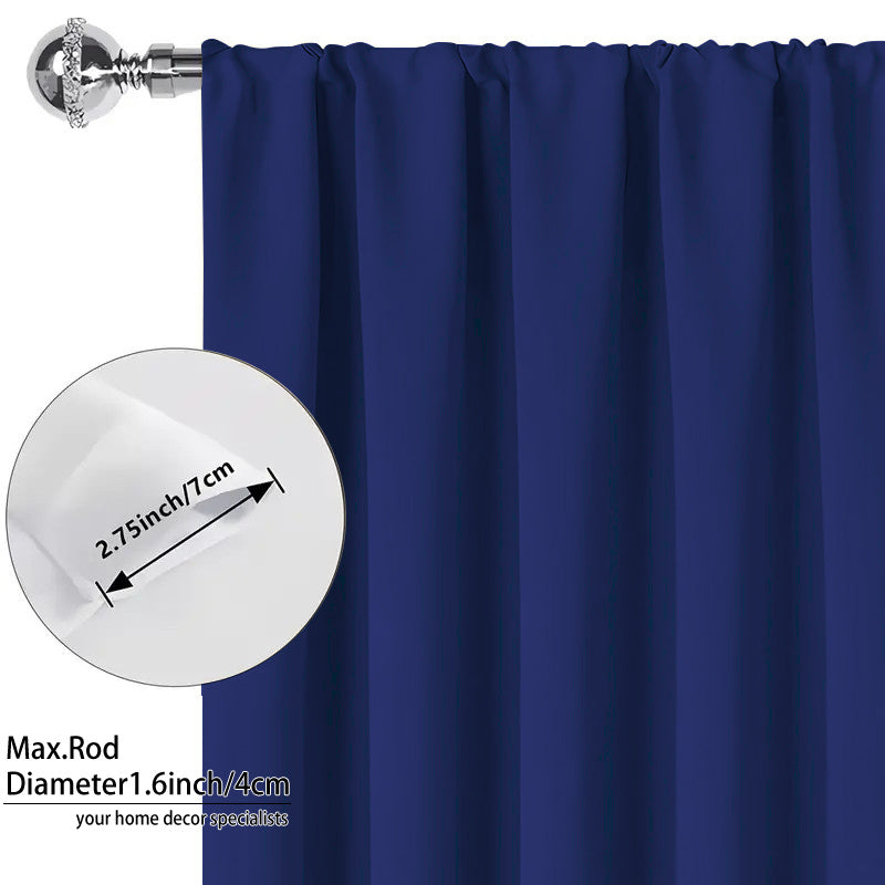 Blackout Curtains 4 Panel Set Rod Pocket – 100% Thermal Insulated Noise Reducing Solid Polyester, Laminated Lining, 7 Colors 7 Sizes