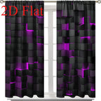 2-Piece Vintage Geometric Print Curtains – Rod Pocket, Machine Washable Polyester Flannel | Living Room & Bedroom | 4 Colors, 2 Sizes | Nuvia Haven