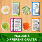 Bamboo Cutting Board with Drawers & Juice Tank – Built-In Food Container, Cheese Shredder & Storage Box for Vegetables, Meat & Cheese, Easy Handgrip Carving Board