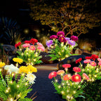 Solar Snow Lotus Flower Lights Set of 5 – Waterproof Outdoor Solar Garden Lights, Ambient Stake Lights for Lawn, Garden, Pathway & Courtyard, Warm Romantic Holiday Decor Gift