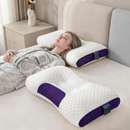 Ergonomic Neck Pillow 2-Pack with 3D Honeycomb Mesh Surface, Breathable Cooling Anti-Sweat Sleep Pillow, Soft Supportive Cushioning for Side and Back Sleepers
