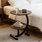 Metal Frame Side Table – 1 or 2 Tier | Indoor & Outdoor Bedside Table | Lightweight & Space-Saving | Living Room, Balcony, Office