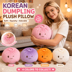 Dumpling Plush Pillow – Cute Korean Bun Stuffed Cushion for Bedroom, Sofa & Office Nap | Soft Fluffy Kawaii Decor Pillow | Hand Washable | White, Pink, Orange