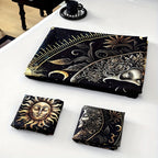 Celestial Sun Moon Duvet Cover Set 3 Piece - Soft Breathable Galaxy Planet Print Bedding Twin Full Queen King Dorm Bedroom No Insert