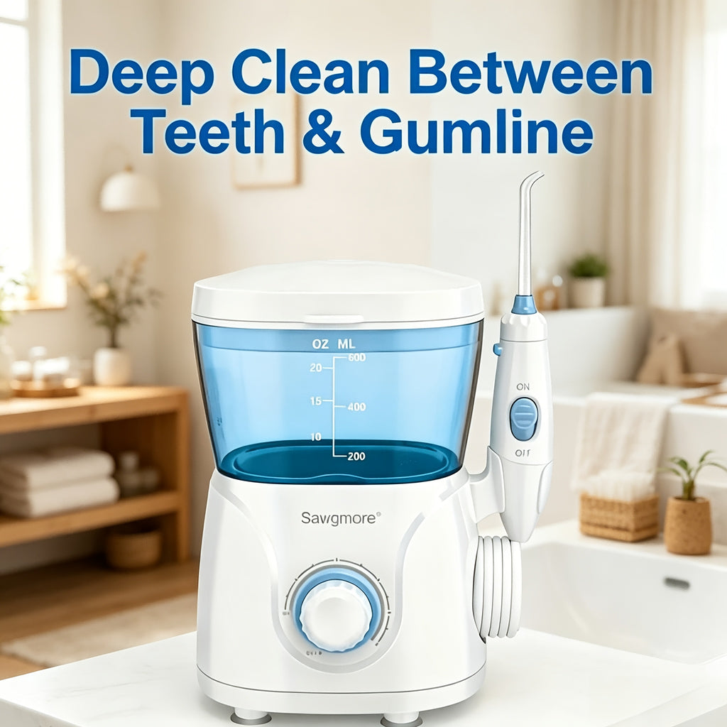 Water Flosser for Teeth & Braces – 8 Jet Tips, 10 Pressure Settings, 20oz Large Tank Oral Irrigator for Family Deep Cleaning & Braces Care