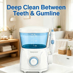 Water Flosser for Teeth & Braces – 8 Jet Tips, 10 Pressure Settings, 20oz Large Tank Oral Irrigator for Family Deep Cleaning & Braces Care