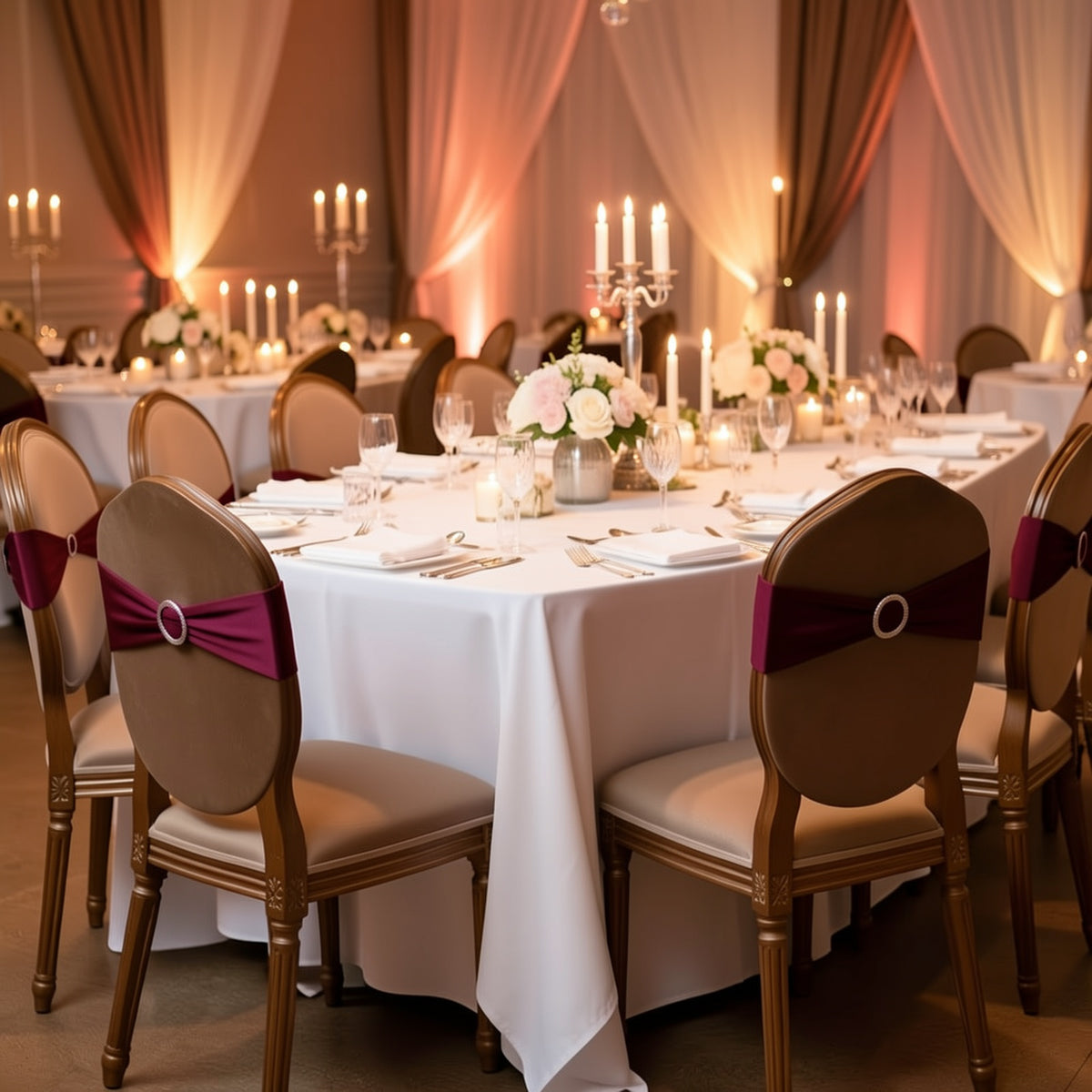 Elastic Chair Bands with Buckles 100pcs - Universal Chair Ties for Wedding Banquet and Party Chair Decoration