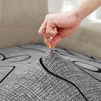 Floral Pattern Sofa Cover Breathable Soft Machine Washable All Season Light Grey Fits 1 to 4 Seater Chaise Longue and Backrest Options