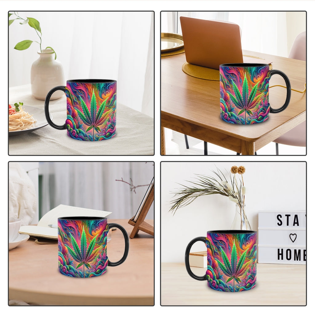 Psychedelic Print Ceramic Coffee Mug 11oz – Vibrant Abstract Art Design Cup for Coffee, Tea & Hot Chocolate | Unique Gift for Friends, Office & Home