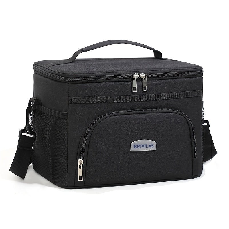 Large Capacity Insulated Lunch Bag Crossbody Shoulder Tote – Reusable Portable Cooler Bag for Work, Picnic, Camping & Travel