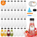 Empty Plastic Juice Bottles with Caps 12oz Set of 40 | Clear Cone Bulk Reusable Bottles for Juice Smoothies Tea Coffee