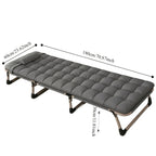 Foldable Bed Frame with Mattress | Stainless Steel Frame, Adjustable Headboard, No Assembly Required – Guest Room & Small Space Folding Bed, Retro Modern Style