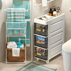 Slim Rolling Storage Cabinet with Drawers – Narrow Gap Organizer for Bathroom, Kitchen & Refrigerator Side Spaces, Multi-Layer Pull-Out Drawer Unit