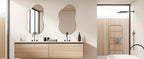 Irregular Wall Mirror Golden Asymmetrical Decorative Mirror Aviation Aluminum Alloy Frame for Bathroom Bedroom Living Room Entryway Cloakroom Modern Home Decor